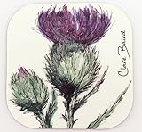 Clare Baird Scottish Thistle Flower of Scotland Coaster Table Mat