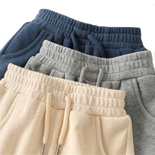 Baby Girl Boy Sweatpants Cuffed Ankles Elastic Waist Spring Fall Jogger Pants4