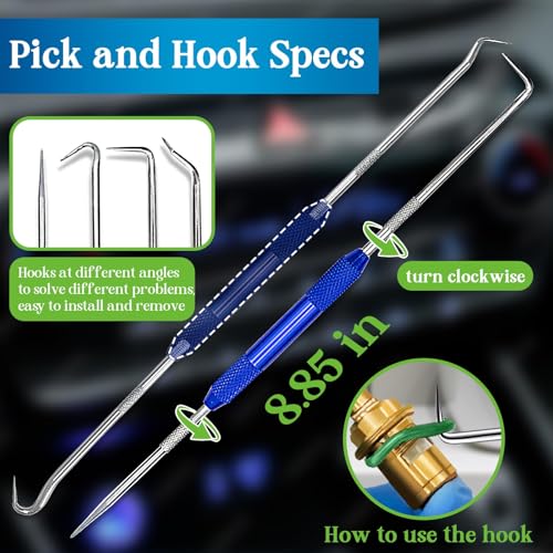 Image of ZDBB 595 Pcs Automotive AC O Rings Kit, SAE and Metric Air Conditioning Orings Assortment Set for Car A /C Compressor and Professional Plumbing Faucet Seal Repair with 4 Pick & Hook (Green)