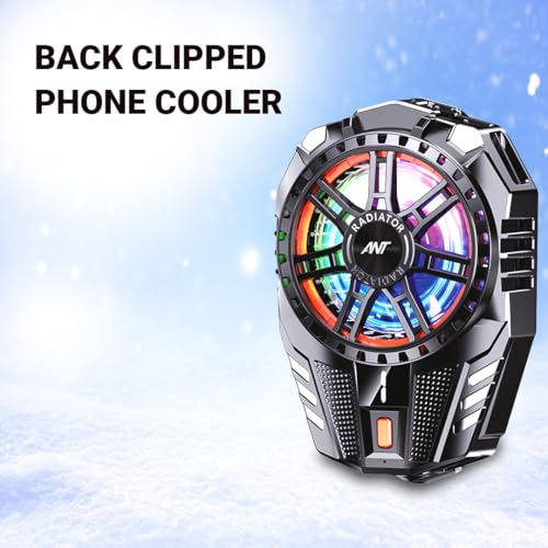 Image of Ant ICE10 Phone Cooler for Gaming, Universal Phone Cooling Fan with 3 Speed Cooling Modes, RGB Fan, Ultra Quiet LED Temperature Display for iPhone Android Smartphones Cell Phone Cooler Black