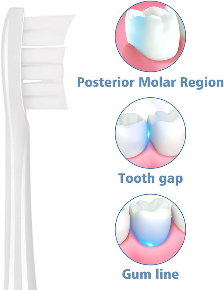 10 Pcs Replacement Toothbrush Heads for Boka 2.0 & 3.0 Electric Toothbrush Adults with Dust Cover, White