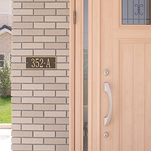 Whitehall Personalized Cast Metal Address Plaque - Small Hartford Custom House Number Sign - 10.5" X 4.25" - Allows Special Characters - Bronze/Gold #TOP1