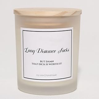Long Distance Relationship Gifts, I Miss You Gift for Him, Deployment Gifts - Long Distance Sucks Candle, Natural Soy Wax & Natural Essential Oils