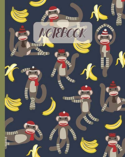 Notebook: Cute Sock Monkeys & Bananas - Lined Notebook, Diary, Track, Log & Journal - Gift Idea for Boys Girls Teens Men Women (8