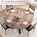 Jocoevol Round Dining Table for 4,Kitchen Dining Room Circle Dinner Pedestal Table,Space Saving Wood Kitchen & Dining Room Furniture (Vintage, 47In)