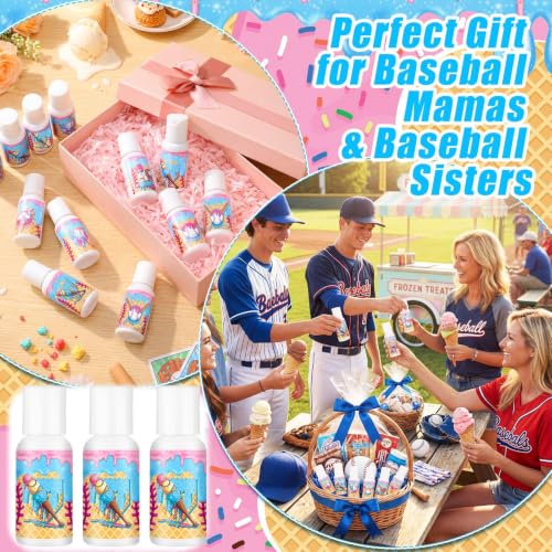 Image of 24 Pcs Travel Size Mini Sunscreen Bulk SPF30+ Ice Cream Drip Party Favors Small Sunscreen Sun Protection Stuff for Birthday Sports Coach Team Coach Team Appreciation Gift, 1 Fl. oz(Drip Baseball Gear)