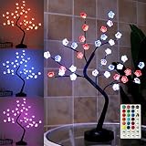 Fashionlite 18 inch Colorful Cherry Blossom Bonsai Tree 35 LED with 18 Colors Changing Modes Remote