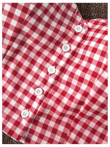 Milumia Women's Gingham Plaid Halter Top Tie Backless Sleeveless Button Front Crop Tank Tops4