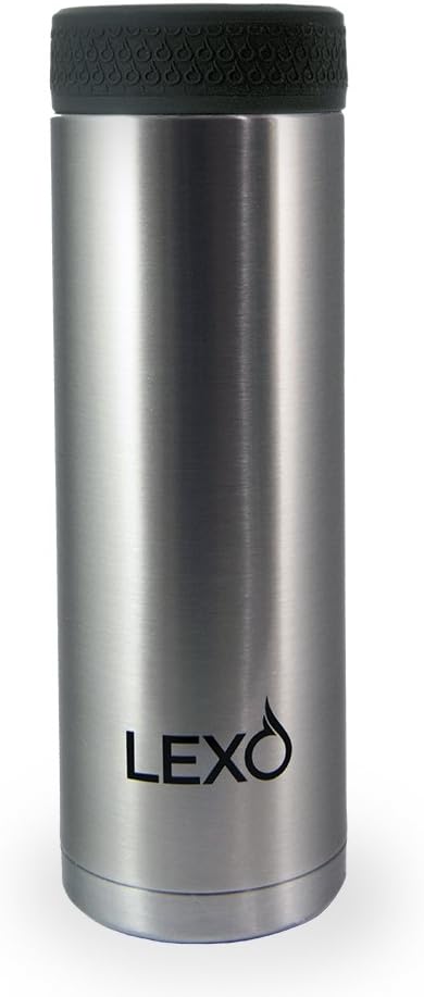 LEXO Temperature Mug - 10 oz, Active Flat Top Lid, Stainless Steel