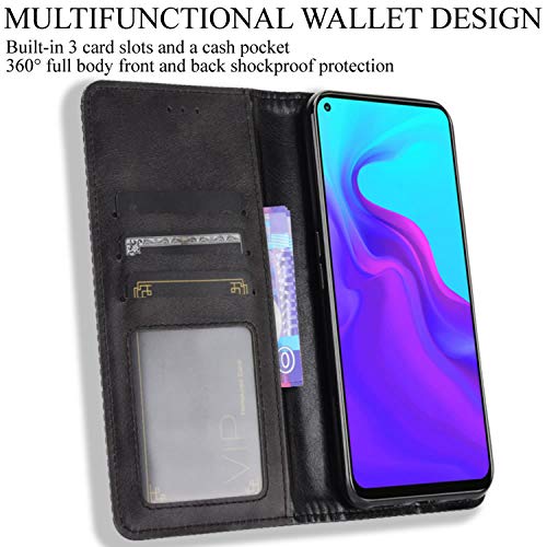 Hualubro Cubot X30 Case, Retro Pu Leather Full Body Shockproof Wallet Flip Case Cover With Card Slot Holder And Magnetic Closure For Cubot X30 Phone Case (Black) #TOP1