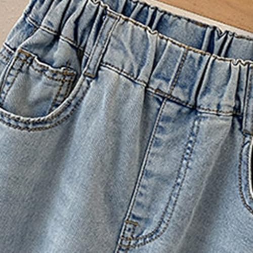 Girls Fashion Cute Embroidered Wide Leg Jeans Elastic Waist Loose Casual Denim Pants with Pockets Comfortable4