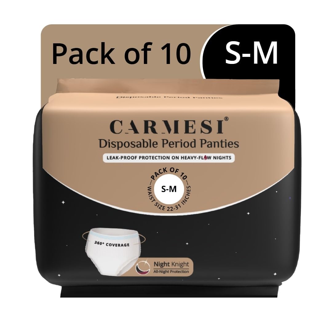 Disposable Period Panties for Women - Pack of 10 (S-M) | 360° Protection for Super Heavy Flow | Leak Proof & No Rashes | Maternity Panties | All Night Protection | Ultra Absorbent Core