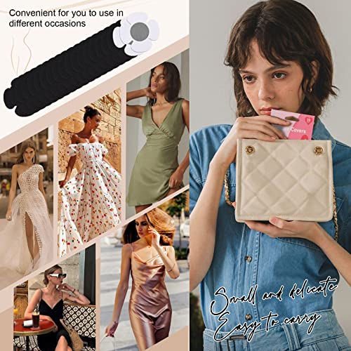 Umipubo 30 Pairs Nipple Cover For Women Breast Petals Pasties Disposable Satin Adhesive Bra Nipple Concealer (Black) #TOP4