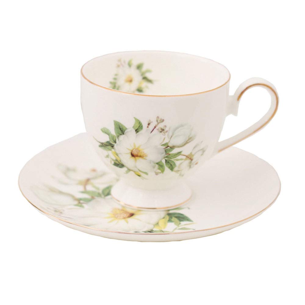 Porcelanowe kubki do kawy i spodek wielokrotnego użytku, śmieszne 6,76 uncji/200 ml popołudniowe kubki na mleko filiżanki do espresso cieplejsze kubki