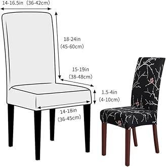 FORCHEER Pattern Stretch Chair Covers for Dining Room Set of 6,Printed Stretchable Dining Chair Slipcover Washable Removable for Kitchen,Hotel,Restaurant,Ceremony Universal Size(6PCS,Flower)