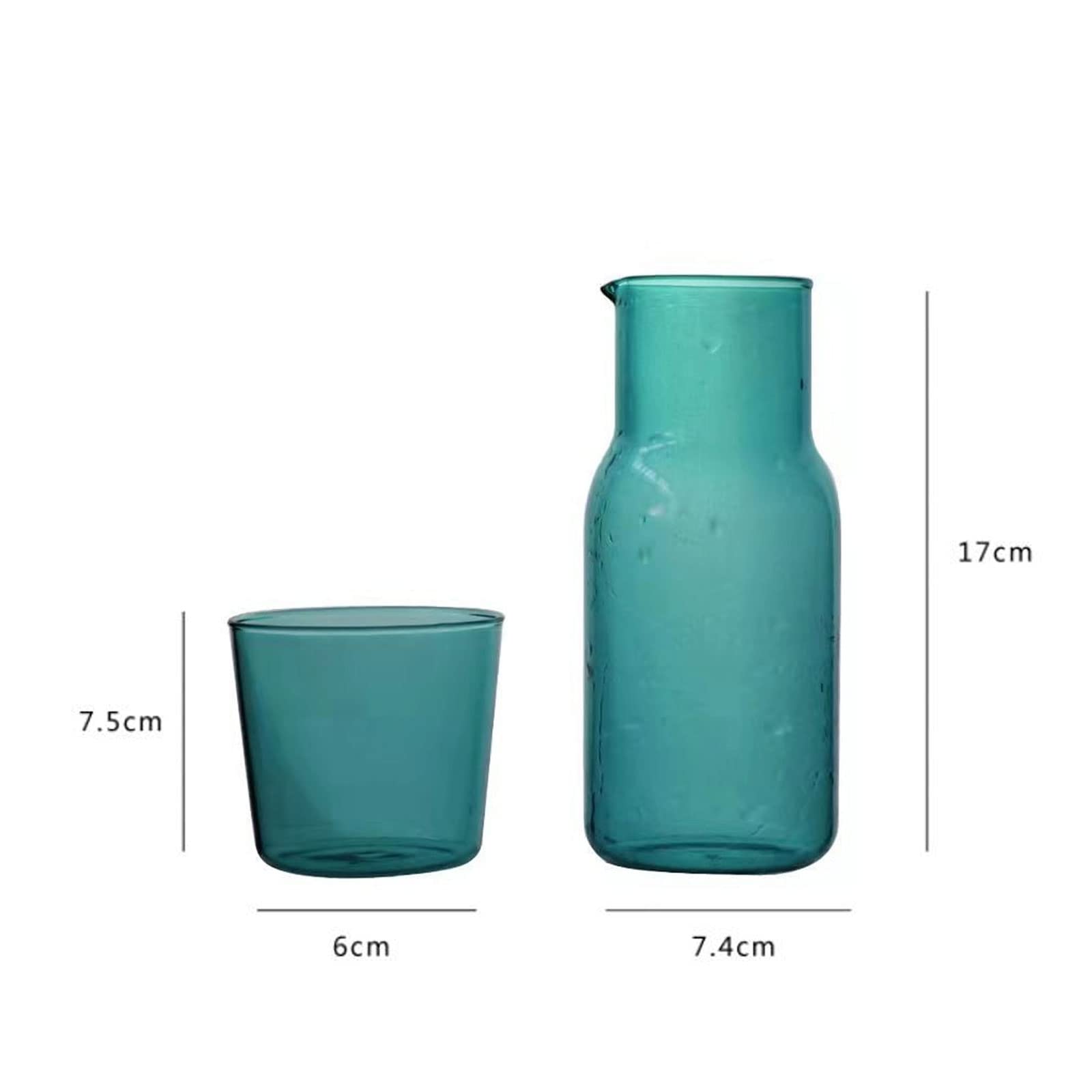 Nachttisch Glas Wasserkaraffe Set mit Tasse, Glaskaraffe mit Deckel Mundspülbecher für Schlafzimmer Badezimmer Saft Weinmilch