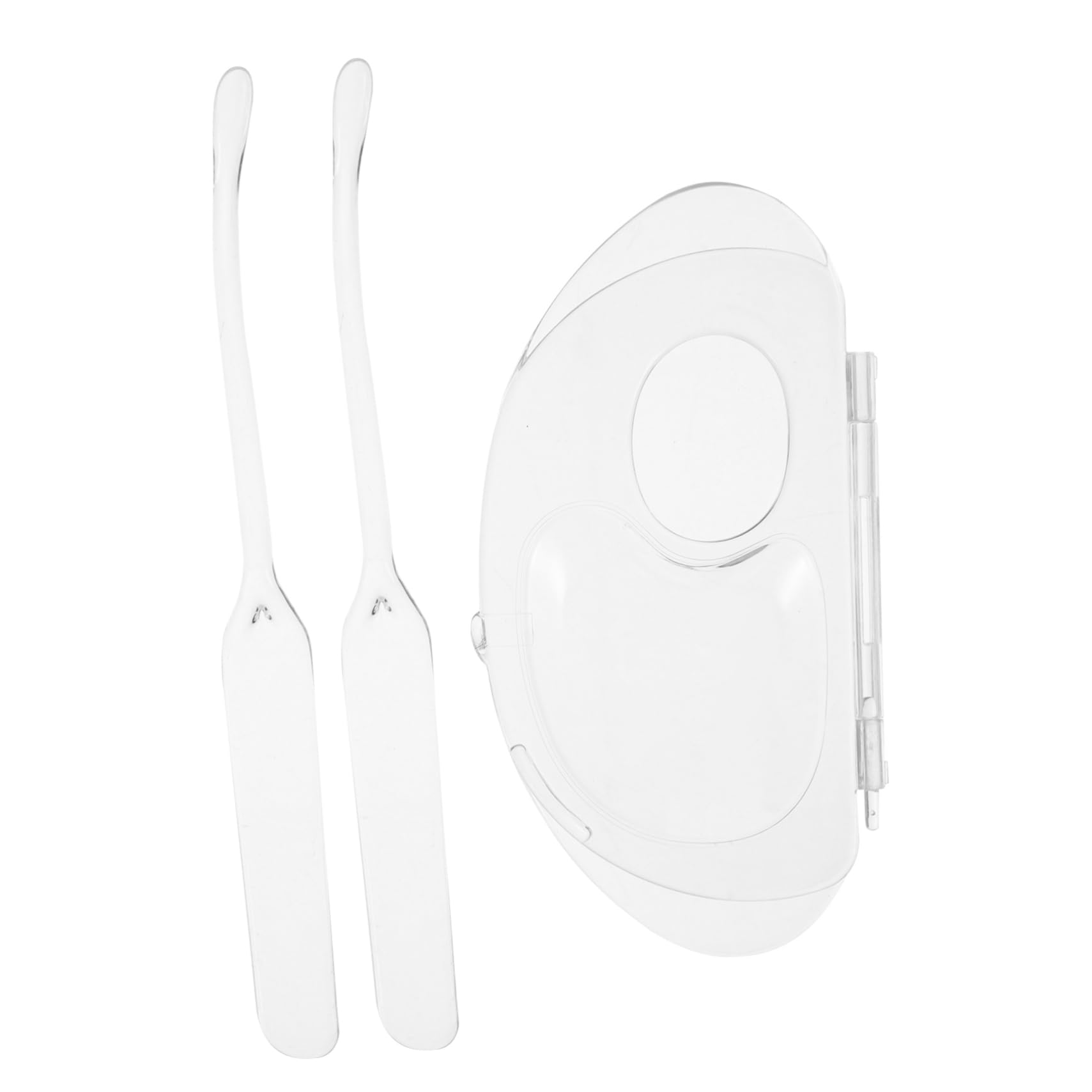 Healeved 2-piece Makeup Organizer Kit Acrylic Palette Cream Spatula for Liquid Foundation Portable Makeup Mixing Board