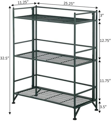 Miniatura 3 de Convenience Concepts Xtra - Estantes de almacenamiento  Estante organizador de metal plegable de 3 niveles de ancho para oficina, armario,
