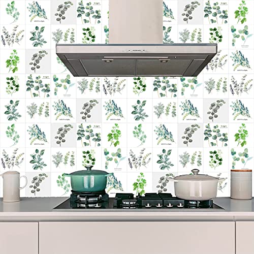 Piastrelle Adesive Cucina 10x10 Piante Verdi