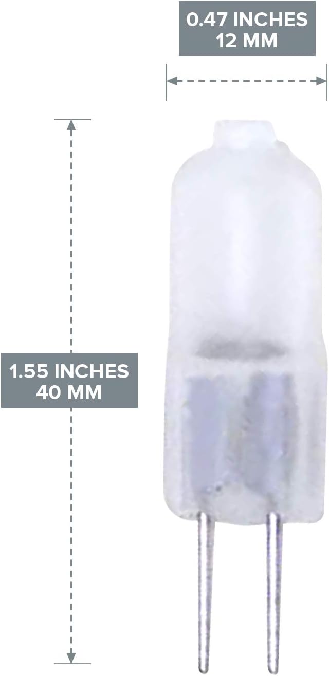 10 Pack SOFT FROSTED LENSE 20W AC DC 12V Light Bulb Replacement JC G4 2Pin Base Halogen Office Landscape WarmerLamp 12 Volt 20 WATTS Bi-Pin Warm Clear Bright White T3 Capsule Under Cabinet Gentle Beam
