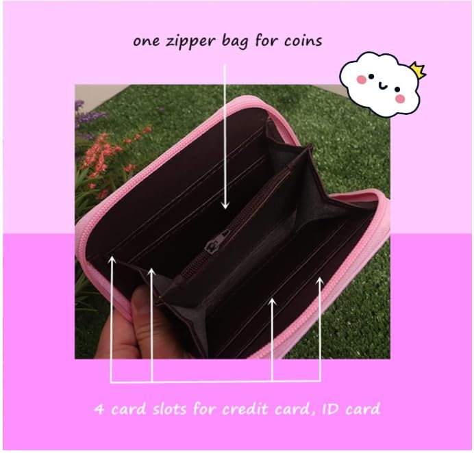 Image of AACKS Little Girls Coin Purse Kids Small Wallet for Teens Women Mini Coin Pouches with Strap Cute Cartoon Card Holder Cat Kitty Panda Unicorn