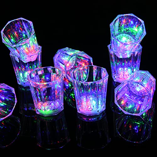 Light Up Shot Glasses Set Of 24 Party Favors Adults Shot Cups For Party Led Flash Light Up Drinking Glasses Glow In The Dark Shot Glasses For Birthday Christmas Halloween Weddings Festivals Etc #TOP5
