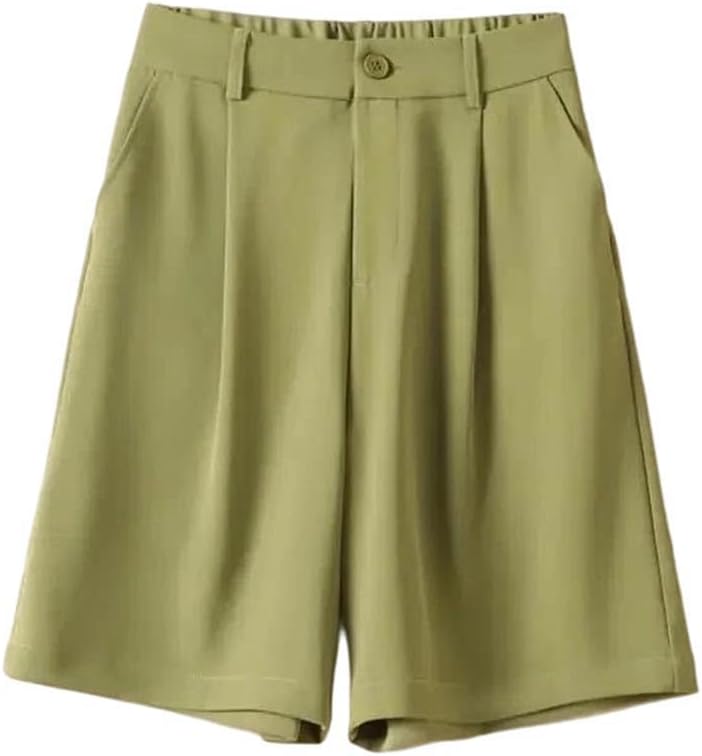 Women Solid Casual Shorts High Waist Wide Leg Loose Summer Short Pants