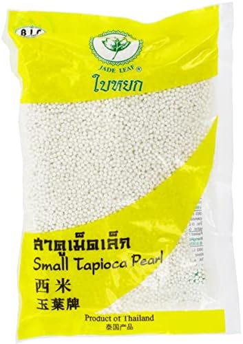 Jade Leaf Kleine Tapioka Perlen - Sago, 400 g, Produkt aus Thailand | Weiße Mini-Perlen für Bubble Tea, Tapioka-Pudding & asiatische Desserts – natürlich & glutenfrei