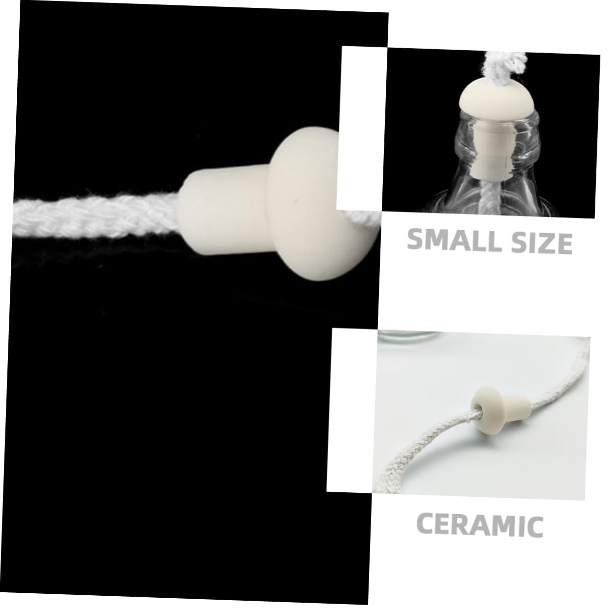 MAGICLULU 3 Sätze Lampendochthalter Aus Porzellan Laternen Elektrisches Kleiner Dochtständer Rolle Zubehör Für Öllampen Küchenöl-Farbton Schmelzen Beige Keramik 30 Stück * 3
