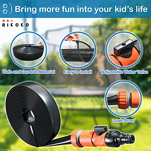 Trampoline Sprinkler For Kids 49 Ft, Heavy Duty Sprinkler For Trampoline For Outside Backyard Water Park, Fun Summer Stuff/Things/Accessories For Trampoline, Outdoor Play Toys Boys Girls Ages 7-13 #TOP1