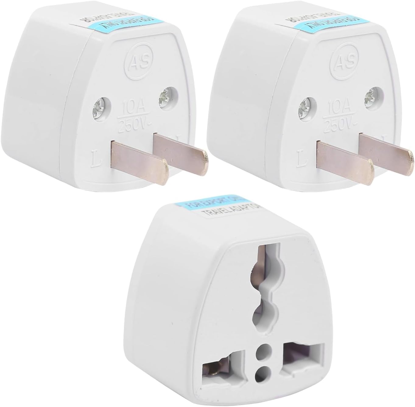 Ocko Universal Type A US Conversion Adapter Plug | 2 Prong Pin Converter Socket | Indian to Universal Adapter | USA, Canada, Brazil to India | Suitable for Laptop, Camera, Charger (Pack of 3, White)