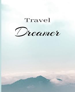 Travel Dreamer, travel journal, clouds, 7.5 x 9.25”, 120 pages, bucket list checklist, wide ruled, paperback, notebook
