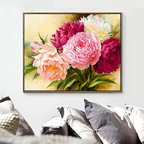 Broderie diamant complet pivoine grand format kit de loisirs créatifs premium