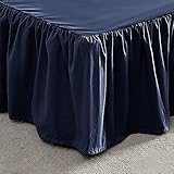 SLEEP ZONE Wrap Around Ruffled Bed Skirts Queen Size, Thick Elastic Easy Fit Dust Ruffles with 15...