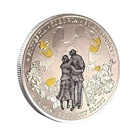 QUEAMBLER Liebesmünze für Immer Liebe und Glück Münze Silber plattiert Polen romantische Heirats Geschenk Sammlerstückmünze für Hochzeitstag