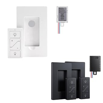 Wireless Dimmer Switch, Remote Light Switch and Receiver kit, Work with Alexa Voice Control, Smart Wall Switch Lighting Fixture for Dimmable LED/CFL INC/HAL Bulb of Ceiling Pendant Lamps, ETL Listed