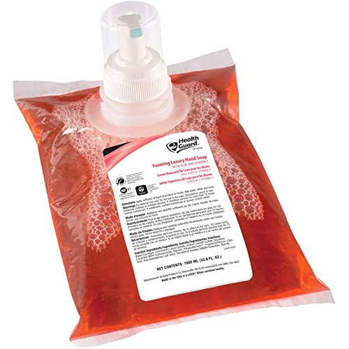 Kutol Health Guard 69041 Foaming Luxury Hand Soap, 1000 mL Refill Bag, Pink with Tropical Fragrance (Pack of 6)