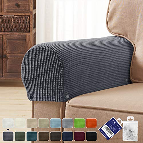 subrtex Spandex Stretch Fabric Armrest Covers Anti-Slip Furniture Protector Armchair Slipcovers for Recliner