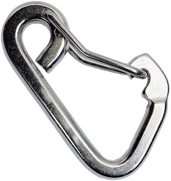 15/32" Harness Clip Spring Gate Snap Hook Carabiner Hook Stainless Steel 4 Pcs