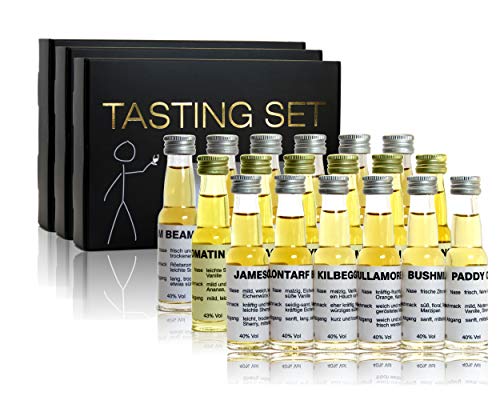 Großes Einsteiger Tasting Set mit Whisky aus Schottland, Whiskey aus Irland, Bourbon aus den USA