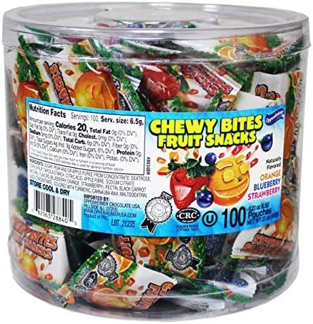 100 Fruit Nuggets Mini Pouches Kosher Vitamin C 66% Real Juice All Natural Flavors Gluten Free - By Au'some