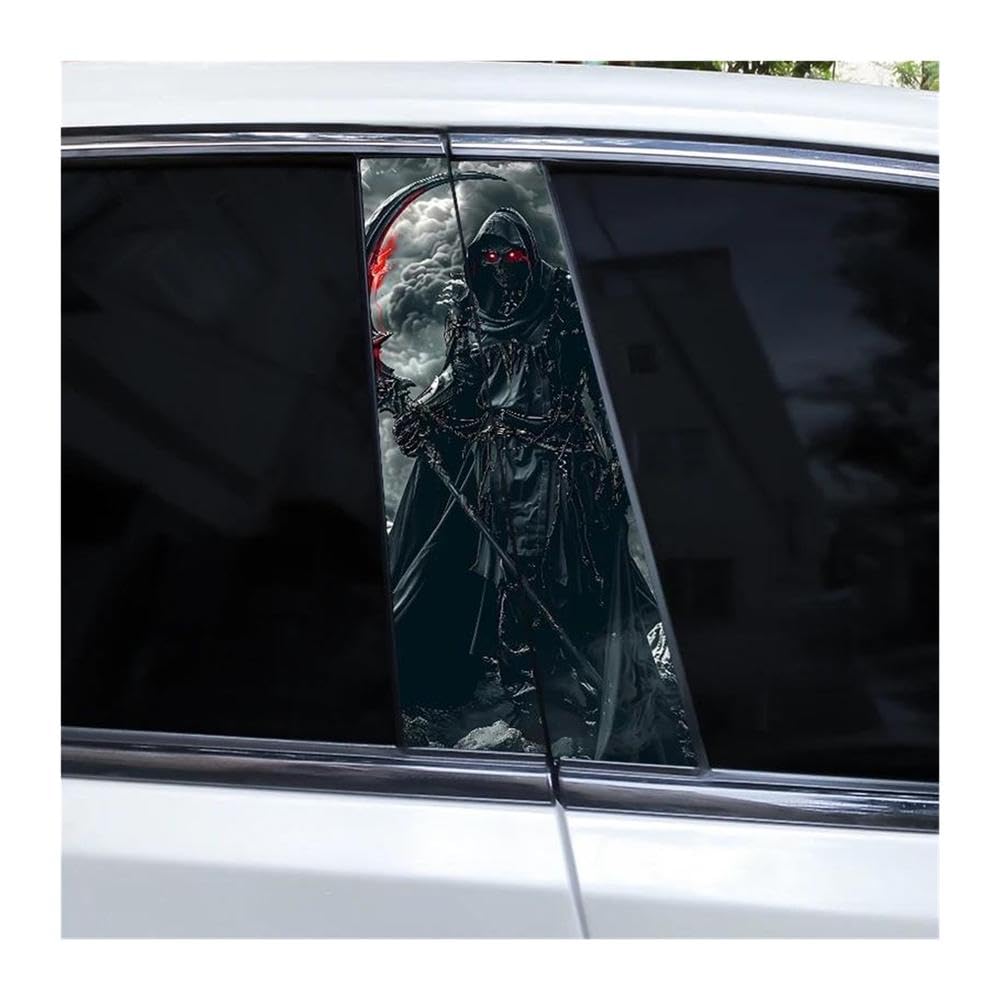 Body Parts 2pcs Car Center Pillar Stickers DIY Knight Style Auto B-Pillar Decals(I)