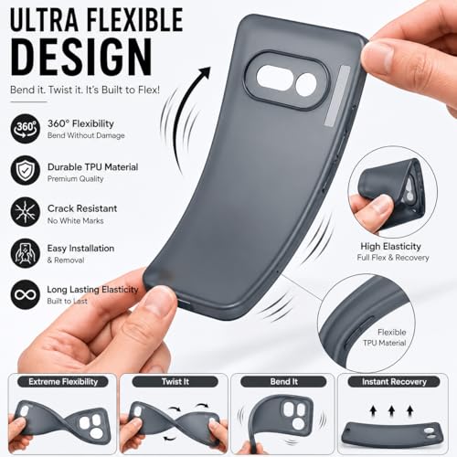 Image of FIRST MART Back Cover for Nothing 4A 5G | Ultra-Thin Frosted Matte Semi-Transparent Silicone Case, Anti-Slip Grip, Precise Fit | Blue