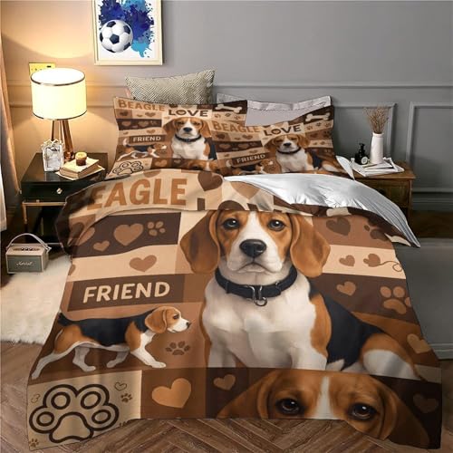 Housse de couette Beagle microfibre hypoallergénique anti-acarien King - 6