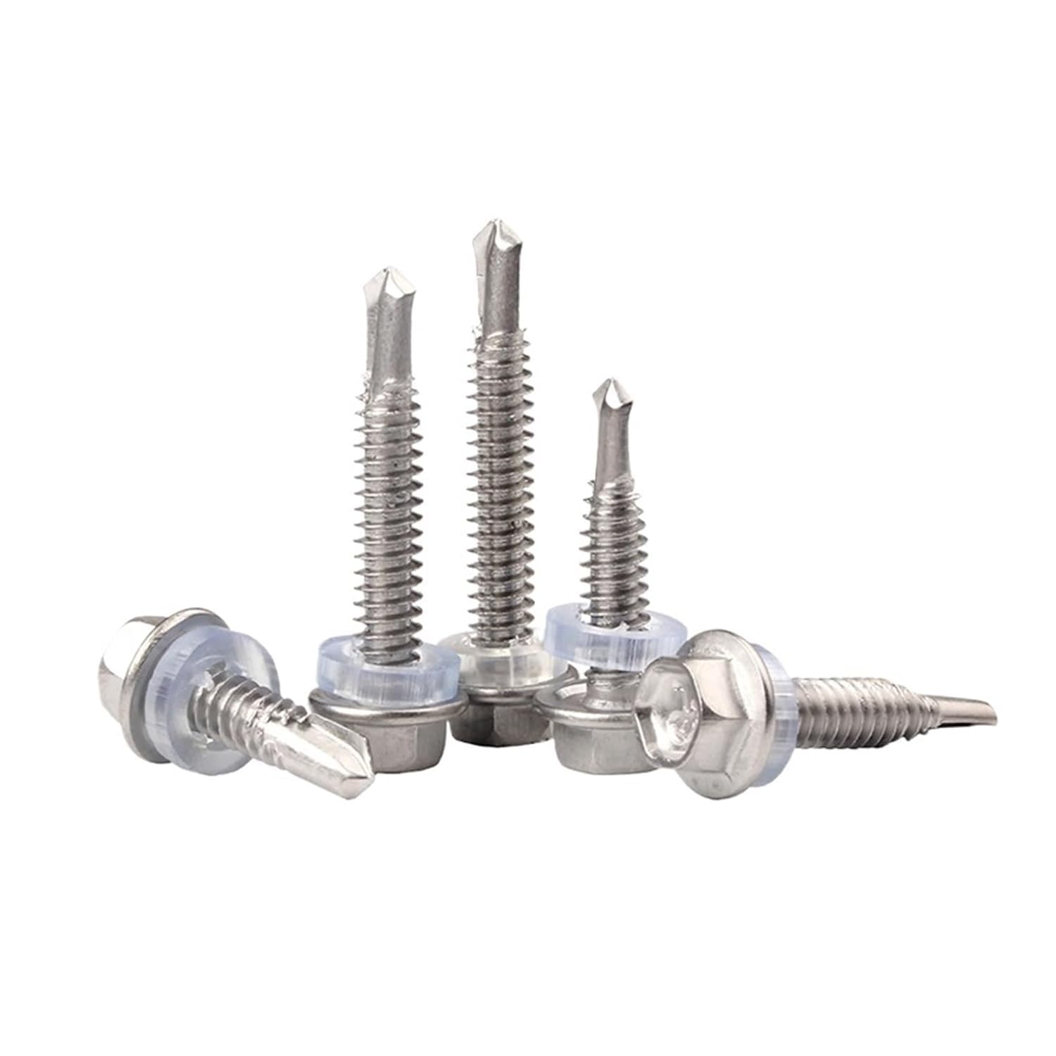 Viti for Tetti Autoperforanti, Set Combinato di Viti Autofilettanti Autoperforanti con Testa a Rondella in Acciaio Inossidabile da 10 Pezzi da 4,2 Mm a 6,3 Mm(M6.3 x 50)
