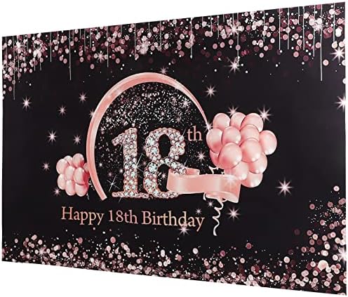 HOWAF Fille 18 Anniversaire Décoration Or Rose, Longue Bannière pour Fille 18 Ans Décoration pour Photo Booth Toile de Fond Jardin Table Mur, 9 x 1,2 Pieds HOWAF Fille 18 Anniversaire Décoration Or Rose, Longue Bannière pour Fille 18 Ans Décoration pour Photo Booth Toile de Fond Jardin Table Mur, 9 x 1,2 Pieds
