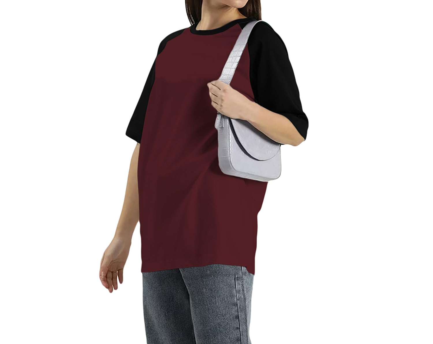 Women's Cotton New|Trendy Oversized Round-Neck Half Sleeve Drop Shoulder Loose Fit T Shirts L62 Product code ( Size , colour )