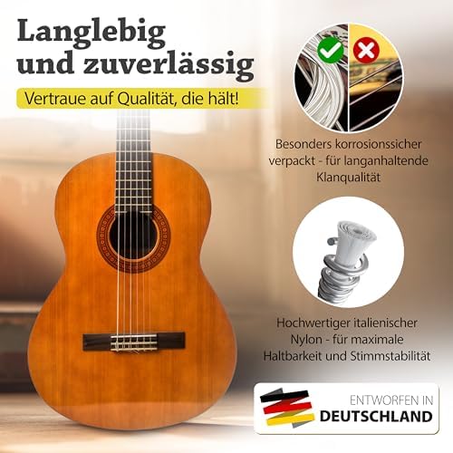 Guitar Strings Classical Guitar Premium Nylon Strings for Classical and Acoustic Guitars (Set of 6) Bonus: Free e-book and 3 picks. - View 5