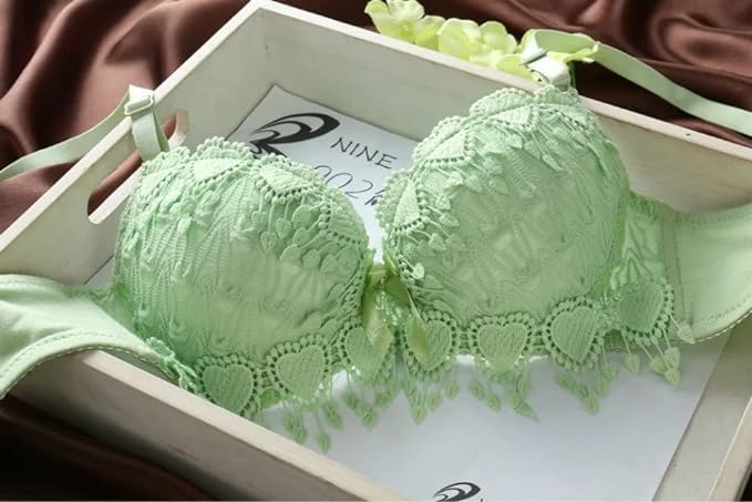 Image of Brachy Women Elegant Lace Push Up Bra Panty Set Bridal Set Underwired Lingerie Set for Women Solid Padded Set Honeymoon Bikini Set