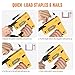 POPULO Electric Staple Gun, 2 in 1 Electric Stapler Tacker 4V Cordless Brad Nailer Kit, Battery Powered Nail Gun for Upholstery, Carpentry, DIY with Staple Remover, 1600 Staples and Nails, Yellow